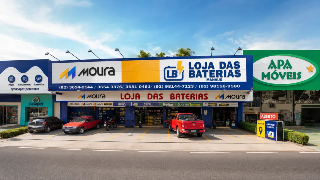 Fachada da Loja das Baterias em Manaus